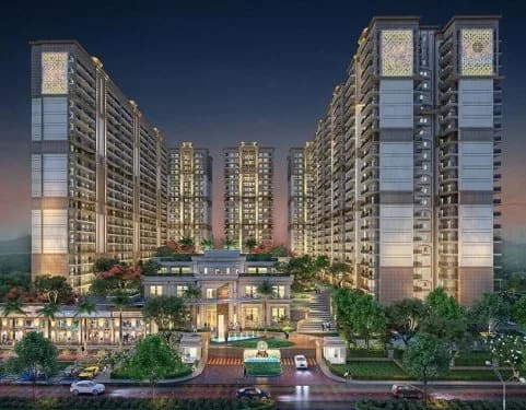 Modern high-rise residential structure detailing at Medallion Aurum Sector 67